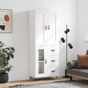 Greatstore Visoka omara bela 69,5x34x180 cm inženirski les