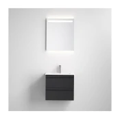 Kopalniška omarica z umivalnikom VIGO + LED ogledalo LED/10W/230V IP44 črna
