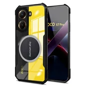 GS Ovitek za Xiaomi Poco X7 Pro 5G, z magnetno ploščo, prozoren/črn