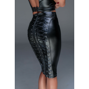 Noir Handmade F152 Powerwetlook Pencil Skirt with Long Zipper XL