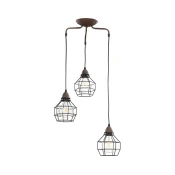 ONLI - Luster na sajli SPIDER 3xE27/15W/230V crna/braon