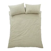 Zelena 3-delna posteljnina za zakonsko posteljo 200x200 cm Cotton Rich Woven Stripe – Pineapple Elephant