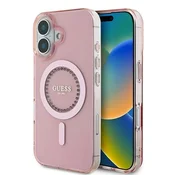 slomart Etui Guess IML Rhinestones MagSafe za iPhone 16 - roza