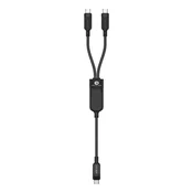 Acefast C5 USB-C - USB-C/USB-C 2v1 kabel, 100W, 480Mb/s - črn