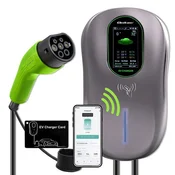 Polnilna postaja za električna vozila Qoltec 2v1 tip 2 | 22kW | Wi-Fi | TUYA | LCD | RFID | 3 faze | Wallbox | 5 m