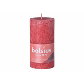 Bolsius Rustic Shine Cilinder 68x130mm Delicate Red, rdeča sveča