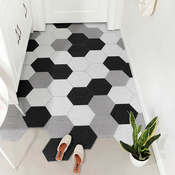 Coconut - Mat Tepih otirac, 120 x 100 cm, Crno - beli