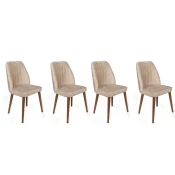 Hanah Home Alfa 464 Set stolica, 4 komada, Krem