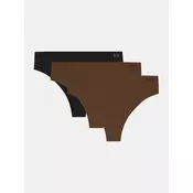 Ženske tangice Under Armour  Pure Stretch No Show Thong -Solid 3Pack Hue 625 W/Black  L