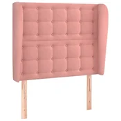 Vidaxl Vzglavje z ušesi roza 103x23x118/128 cm žamet