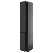 METOD Visoki element s policama/2 vrata, Crnosiva/Upplöv boja antracita, mat, 40x60x220 cm