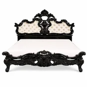 Casa Padrino luxury baroque double bed black/gold - Baroque bedroom furniture
