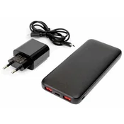Platinet SET 3v1 prenosna baterija 10000 mAh + polnilnik 20W Power Delivery, kabel USB-C 1 m, črna PLAPMPB10SETB