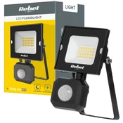 Rebel TOOLS 20W zunanji LED reflektor črn 4000K IP44 s senzorjem gibanja