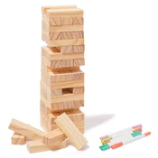 sunnylife lesena družabna igra jumbling tower s flomastri za barvanje
