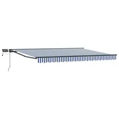 Vidaxl Ročno senčilo s LED-ji Modra, Bela, Antracit 4 x 3 m