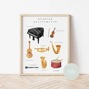 Its a moms world Edukativni poster za decu sa ramom Muzicki instrumenti A5