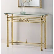 Casa Padrino luxury brass console 103 x 36 x H. 80 cm - Rectangular console table with glass top - Luxury furniture - Hotel furniture - Luxury quality - Made in Italy
