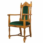 Casa Padrino Luxury Baroque Dining Chair with Armrests Brown/Green - Baroque Furniture