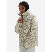 Womens Brown-Cream Patterned Quilted Jacket VANS Foundry Print Pu - Women