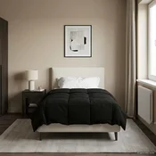 Vidaxl Poletna odeja Šonerisan Črna 140 x 220 cm Mikrovlakna