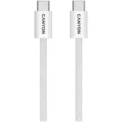 CANYON kabel OnWire 60MG C-C 60W magnetno pleteni 1m bijeli CND-CCMG60AB15W