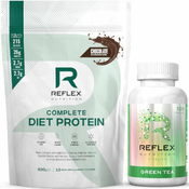 Reflex Nutrition Complete Diet Protein 600 g cokolada/Green Tea 100 caps.