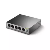 TP-LINK PoE Gigabit Switch 5x Gigabit port (4x PoE port), 56W PoE napajanje, metalno kuciste