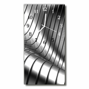 tulup.si Steklena navpična ura Wave metal kovinsko srebrna 30x60 cm