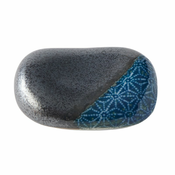 Podstavek za jedilne palčke PEBBLE BLACK, 4,5 cm, črna/modra, keramika, MIJ