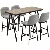 Homestar Komplet barskih miz 5-delni 120x60x91 cm rjav