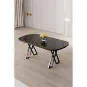 HANAH HOME Trpezarijski sto Kaye Black Marble Black