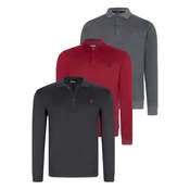 TRIPLE SET V4007 DEWBERRY MENS SWEATSHIRT-NAVY-ANTHRACITE-BURGUNDY