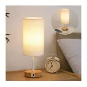 Brilagi - Stona lampa sa USB portom TABLON 1xE27/25W/230V hrast/bela