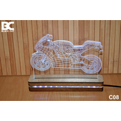 Black Cut 3D Lampa Roze