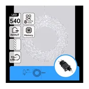 Aigostar - LED Spoljašnja božicna dekoracija 540xLED/6W/230V IP44 hladna bela 45cm krug