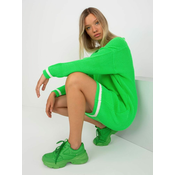 RUE PARIS Ženski dolgi pulover Florad neonsko zelena Universal