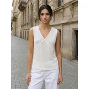 Sinsay - Bluza bez rukava sa mešavinom viskoze - krem
