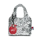 Ročna torba Tommy Jeans Tjw Bodega Sequins Shopper AW0AW19091 Srebrna