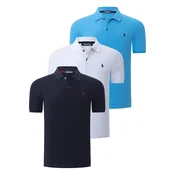 TRIPLE SET T8561 DEWBERRY MENS T-SHIRT-WHITE-NAVY-BLUE