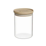 Container, borosilicate glass, O9,5cm, 700 ml, with bamboo lid - Zokur