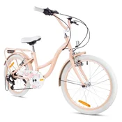 shumee 20-palčno dekliško kolo, Shimano 6-stopenjsko kolo Flower, marelična barva, Sun Baby