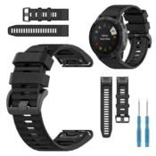 Pašček za Garmin Fenix 5X 6X 7X Pro Solar Epix Pro 51mm črn QuickFit 26mm