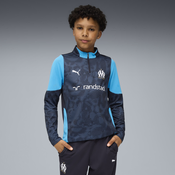 Puma Olympique de Marseille Training Quarter-Zip Top Youth, Blue, Size 5-6Y, Clothing