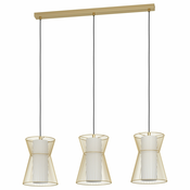 EGLO Viseca lampa MASETA 3xE27 93 cm zlatna/opal staklo 99636