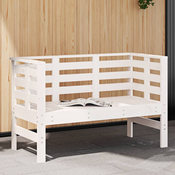 vidaXL Vrtna klop bela 111,5x53x71 cm trdna borovina