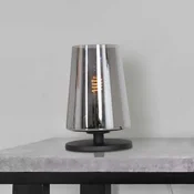 Steinhauer Namizna svetilka Ancilla, črna/dimna, 26 cm, kovina, steklo, E27 - Dnevna soba/jedilnica - črna, dimno siva