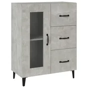 Vidaxl Komoda betonsko siva 69,5x34x90 cm inženirski les