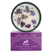Hop Hare Kristalna sveča – Skrivnost Lune - Soy Wax, Fragrance, Glass, Gemstones - Majhna pozornost