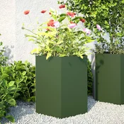 Vrtna sadilice 2 kom maslinastozelena 46x40x45 cm celik
